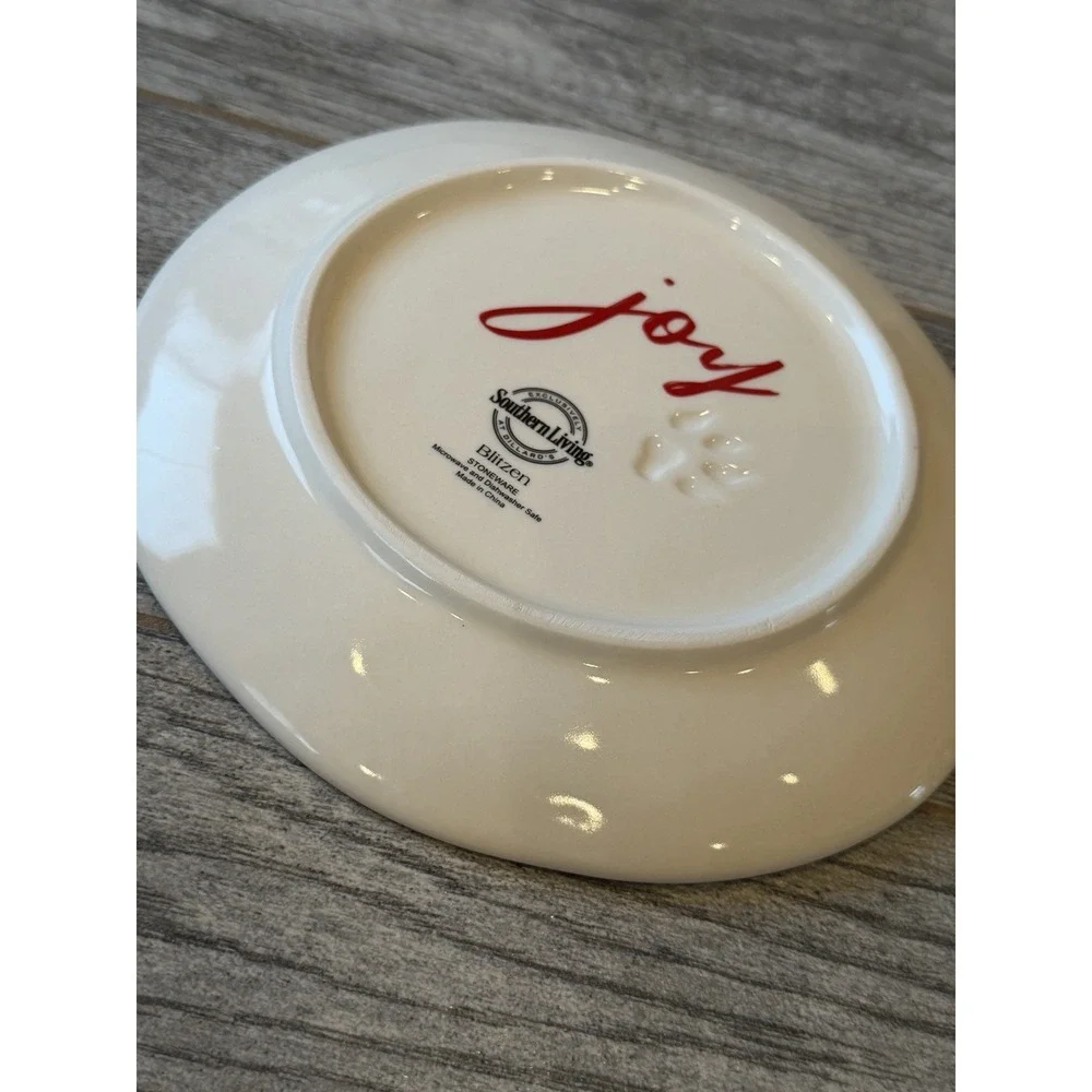 Southern Living Blitzen Salad Starter Plate Christmas Stoneware 8.5